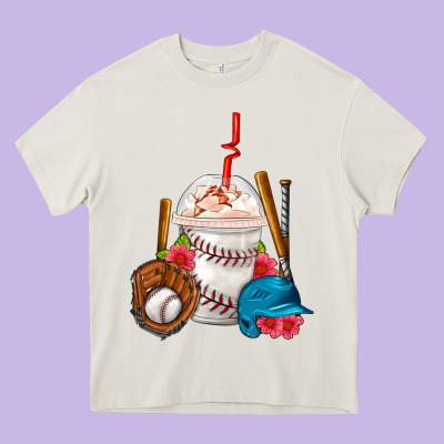 Baseball Frappe Coffee Heavy Core Tee Designed By Fadigitalartstudio