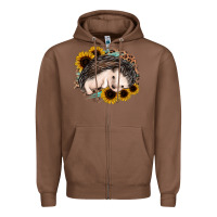 Chestnut sleeping hedgehog sunflower leopard Zipper Hoodie - Jasminsmagicworld