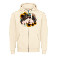 Sandshell sleeping hedgehog sunflower leopard Zipper Hoodie - Jasminsmagicworld