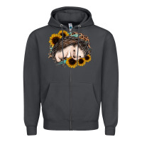 Smoke sleeping hedgehog sunflower leopard Zipper Hoodie - Jasminsmagicworld