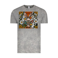 Cloud Rock bunny Easter Vintage Tee - CowhideDigitalArt