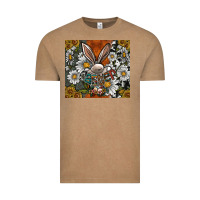 Vintage Coffee bunny Easter Vintage Tee - CowhideDigitalArt