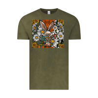 Vintage Olive bunny Easter Vintage Tee - CowhideDigitalArt