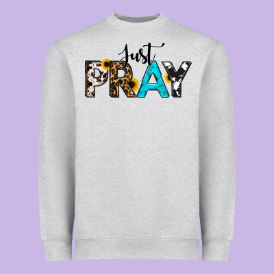 Just Pray Heavyweight Sweatshirt Designed By Ranaportraitstore