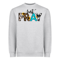 Heather Grey Just Pray Heavyweight Sweatshirt - RanaPortraitStore