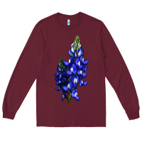 Burgundy Bluebonnet Flower Illustrations Long Sleeve Tee - LillyAllenDesigns