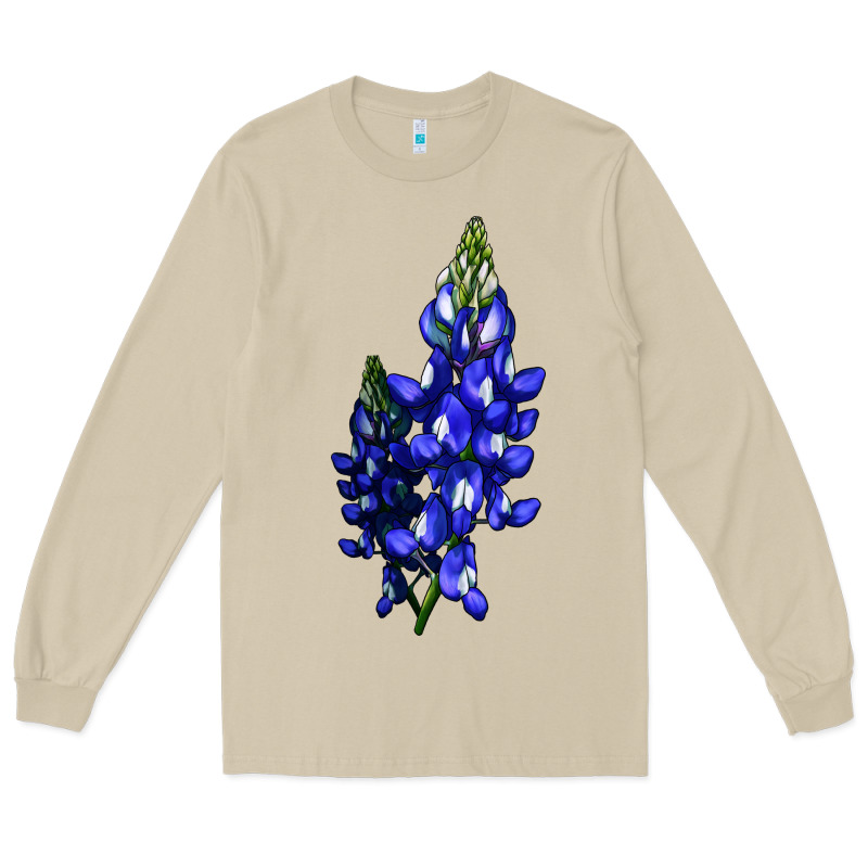 Bluebonnet Flower Illustrations Long Sleeve Tee by LillyAllenDesigns | Teevron