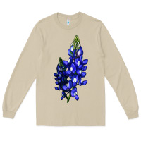 Mushroom Bluebonnet Flower Illustrations Long Sleeve Tee - LillyAllenDesigns