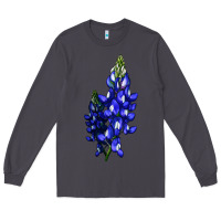 Smoke Bluebonnet Flower Illustrations Long Sleeve Tee - LillyAllenDesigns