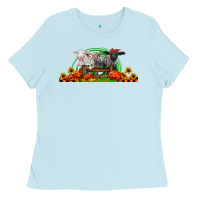 Baby Blue halloween baby sheeps Ladies Tee - LillyAllenDesigns