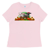 Bubblegum Pink halloween baby sheeps Ladies Tee - LillyAllenDesigns