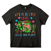 Asphalt Life Is Better With Coffee And Plants Cactus Coffe Heavy Core Tee - FaDigitalArtStudio