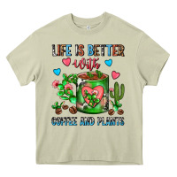 Mossy Life Is Better With Coffee And Plants Cactus Coffe Heavy Core Tee - FaDigitalArtStudio