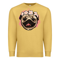 Antique Gold pug floral Premium Sweatshirt - Jasminsmagicworld