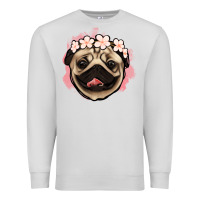 Dove Grey pug floral Premium Sweatshirt - Jasminsmagicworld