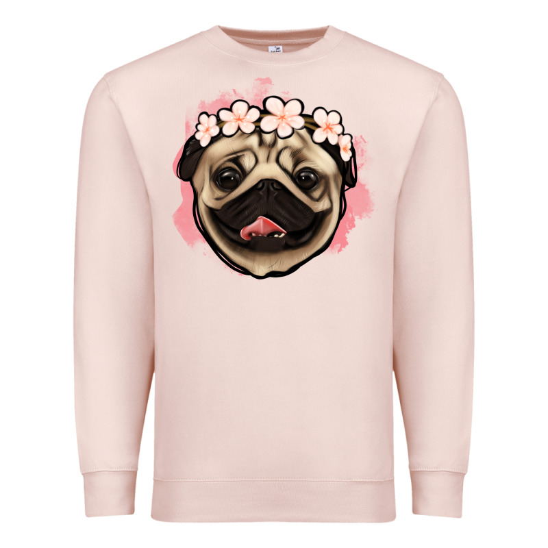 Pug Floral Premium Sweatshirt by Jasminsmagicworld | Teevron