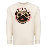 Sandshell pug floral Premium Sweatshirt - Jasminsmagicworld