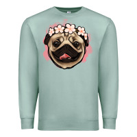 Seafoam pug floral Premium Sweatshirt - Jasminsmagicworld