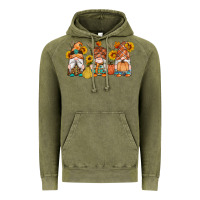 Vintage Olive fall gnomes pumpkin sunflowers Vintage Hoodie - Artiststas