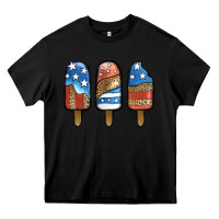 Black Patriotic Leopard Popsicles Heavy Core Tee - Jasminsmagicworld