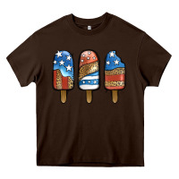 Chocolate Brown Patriotic Leopard Popsicles Heavy Core Tee - Jasminsmagicworld