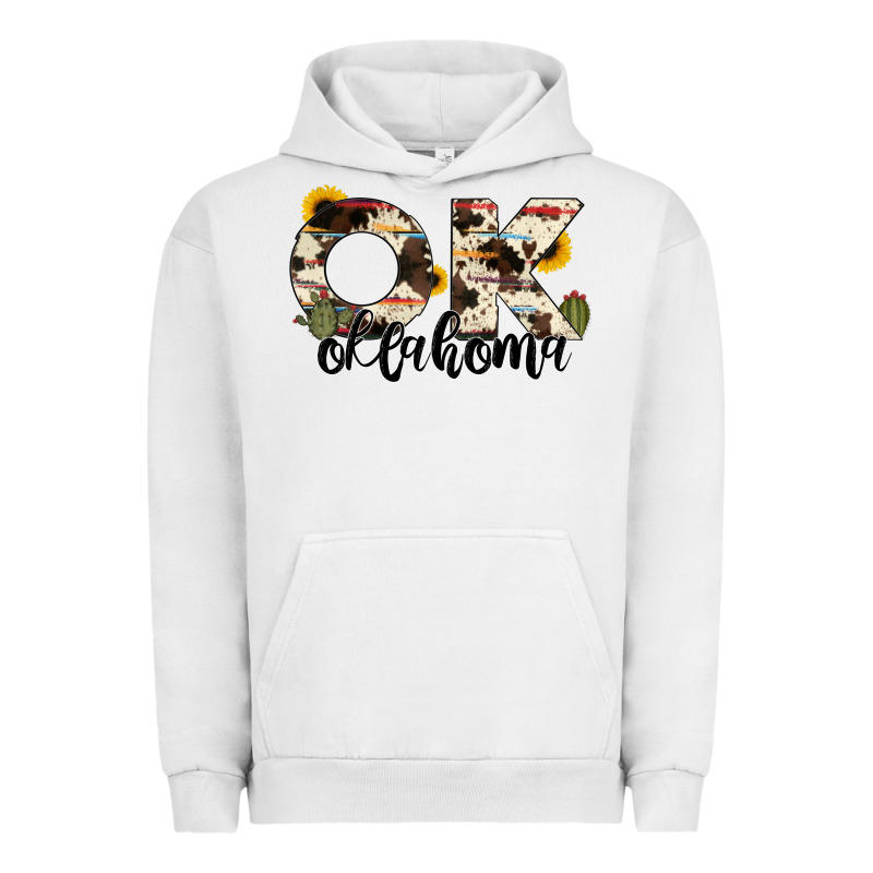 Oklahoma State Cowhide Serape Cactus Urban Hoodie by RanaPortraitStore | Teevron