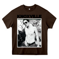 Chocolate Brown johnny knoxville Heavy Core Tee - DesigneFamous
