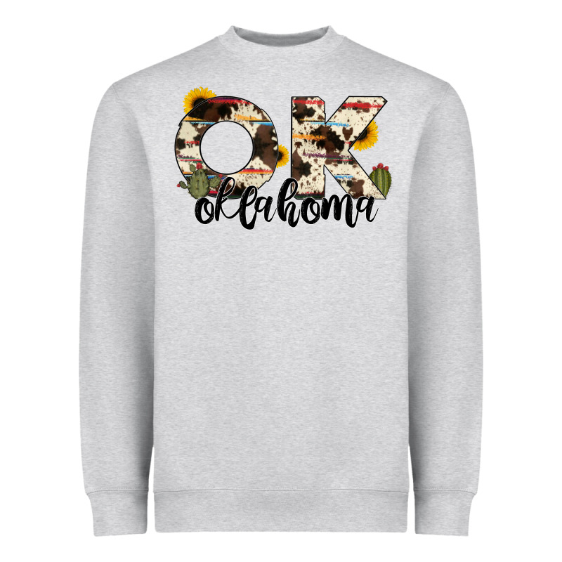 Oklahoma State Cowhide Serape Cactus Heavyweight Sweatshirt by RanaPortraitStore | Teevron