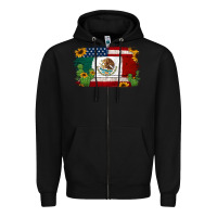 Black mexican american flag background Zipper Hoodie - Jasminsmagicworld