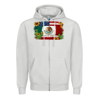 Dove Grey mexican american flag background Zipper Hoodie - Jasminsmagicworld