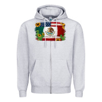 Heather Grey mexican american flag background Zipper Hoodie - Jasminsmagicworld