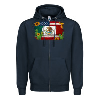 Navy mexican american flag background Zipper Hoodie - Jasminsmagicworld