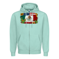 Seafoam mexican american flag background Zipper Hoodie - Jasminsmagicworld
