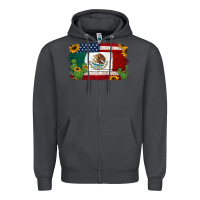 Smoke mexican american flag background Zipper Hoodie - Jasminsmagicworld