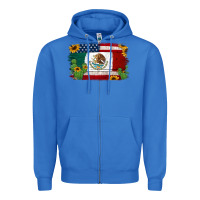 True Royal mexican american flag background Zipper Hoodie - Jasminsmagicworld