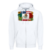 White mexican american flag background Zipper Hoodie - Jasminsmagicworld