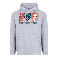 Heather Grey Peace Love Goats Heavyweight Hoodie - Jasminsmagicworld