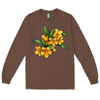 Chestnut Yellow Jessamine Flower Illustrations Long Sleeve Tee - LillyAllenDesigns