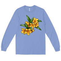 Colony Blue Yellow Jessamine Flower Illustrations Long Sleeve Tee - LillyAllenDesigns