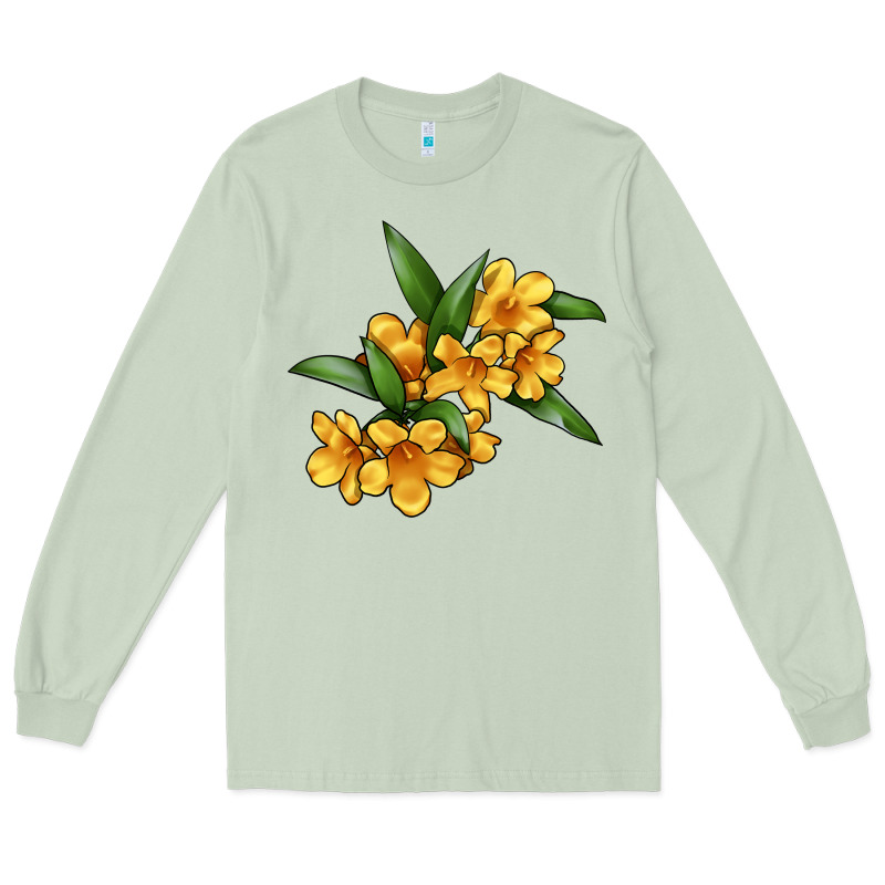 Yellow Jessamine Flower Illustrations Long Sleeve Tee by LillyAllenDesigns | Teevron
