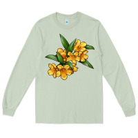 Matcha Yellow Jessamine Flower Illustrations Long Sleeve Tee - LillyAllenDesigns