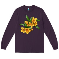 Plum Yellow Jessamine Flower Illustrations Long Sleeve Tee - LillyAllenDesigns