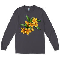 Smoke Yellow Jessamine Flower Illustrations Long Sleeve Tee - LillyAllenDesigns
