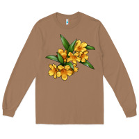 Toasted Coconut Yellow Jessamine Flower Illustrations Long Sleeve Tee - LillyAllenDesigns