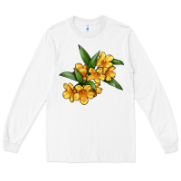 White Yellow Jessamine Flower Illustrations Long Sleeve Tee - LillyAllenDesigns