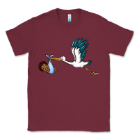 Burgundy stork with black baby boy Classic Tee - BarkalooDesign