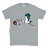 Heather Grey stork with black baby boy Classic Tee - BarkalooDesign