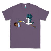 Lavender stork with black baby boy Classic Tee - BarkalooDesign