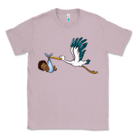Lilac stork with black baby boy Classic Tee - BarkalooDesign