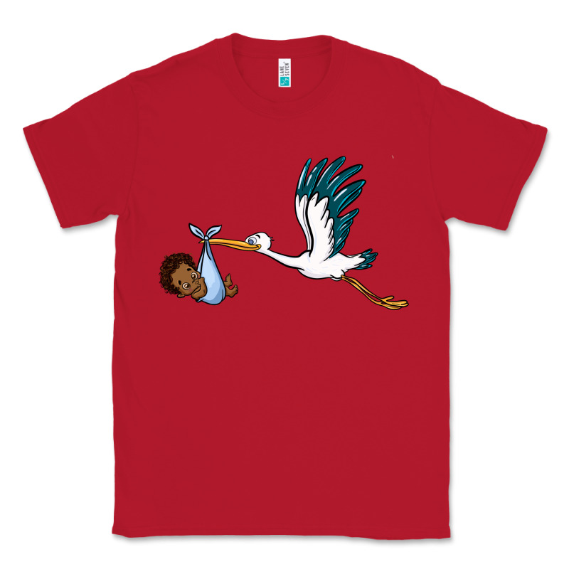 Stork With Black Baby Boy Classic Tee by BarkalooDesign | Teevron